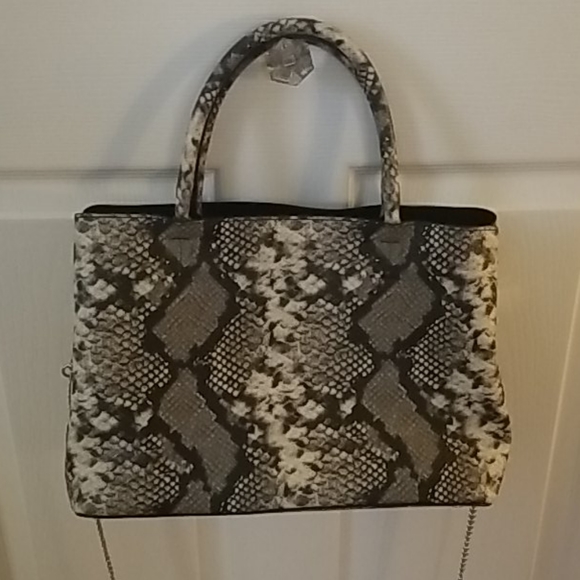 Aldo Snake Skin Leather Shoulder Purse Satchel - Picture 1 of 7